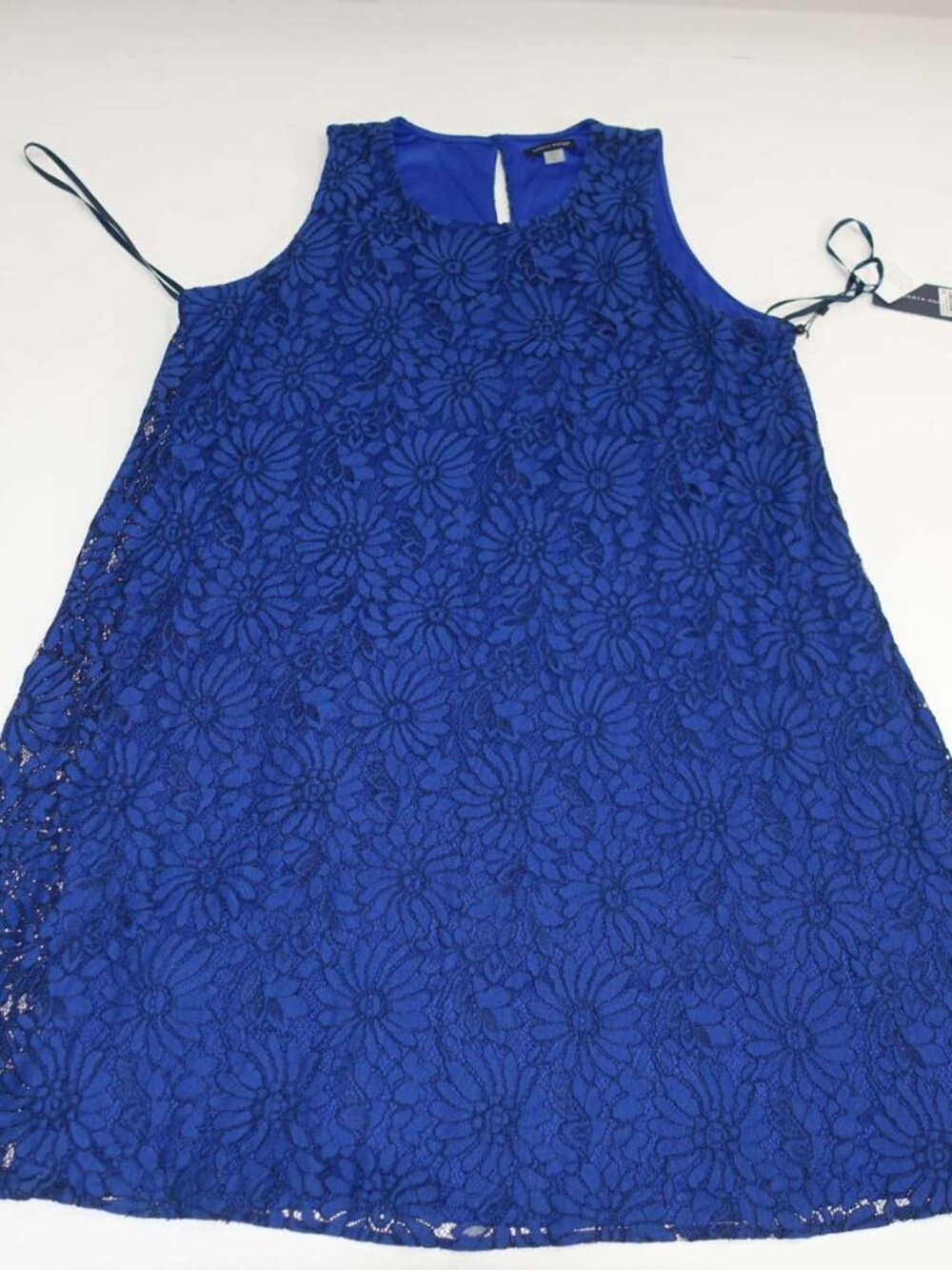 Tommy Hilfiger Women's Floral Lace Shift Dress Size 16 NWT Navy Blue Above Knee